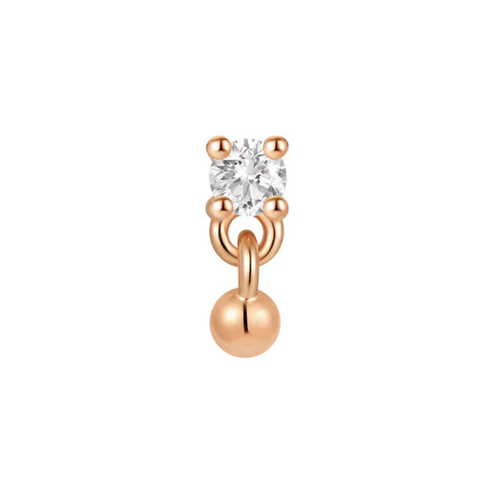 threadless: "Glint" End with Dangle in Gold with Moissanite