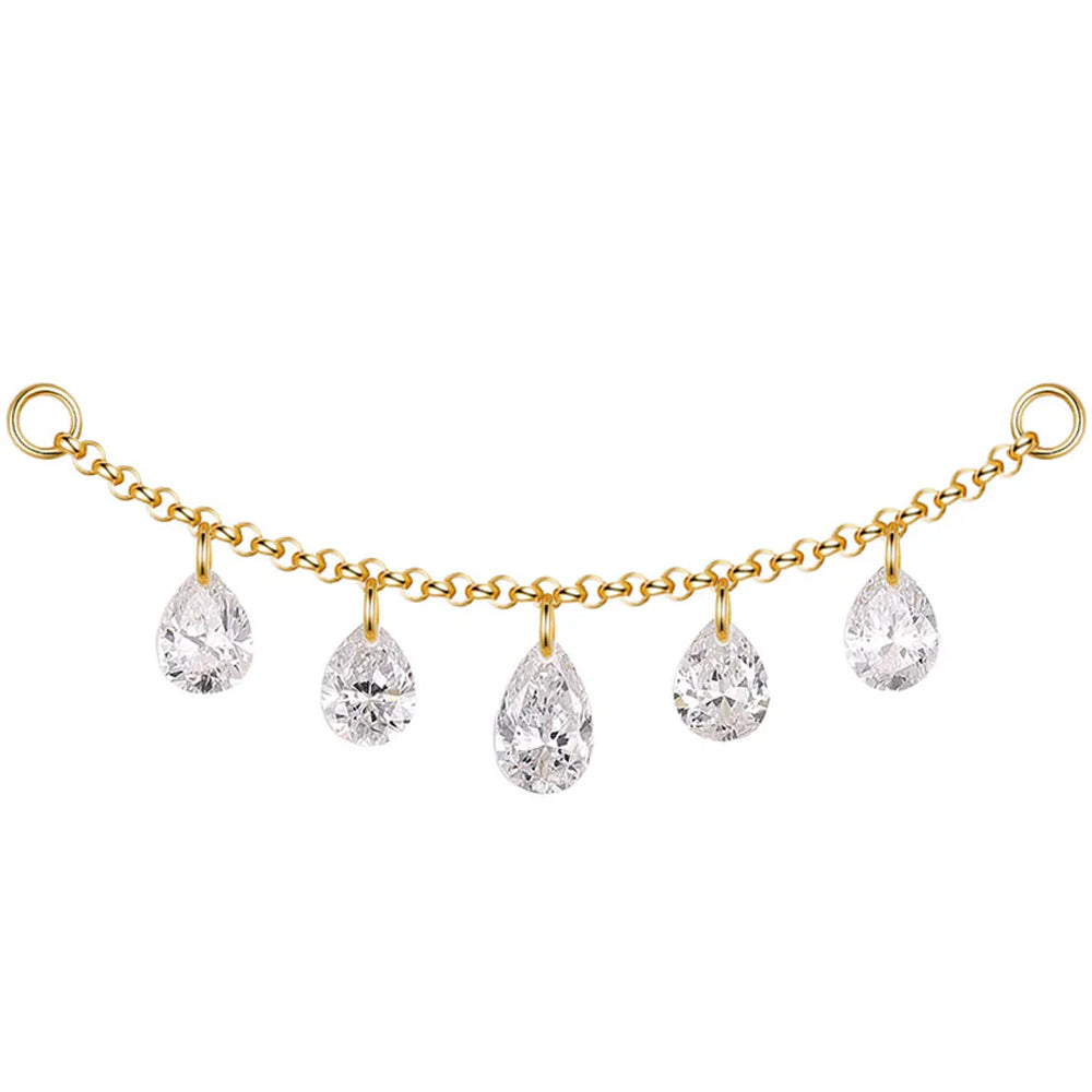 "Versailles" Chain Attachment in Gold with Diamonds