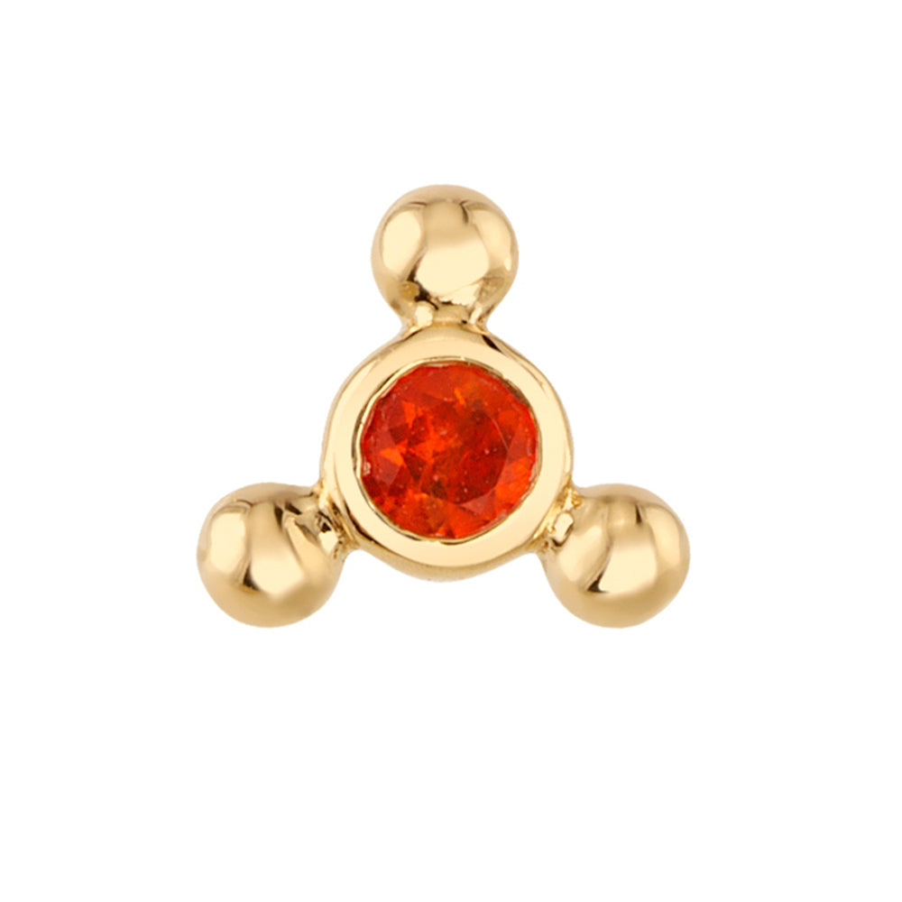 threadless: "ThreexBez" Pin in Gold & Platinum with Mexican Fire Opal