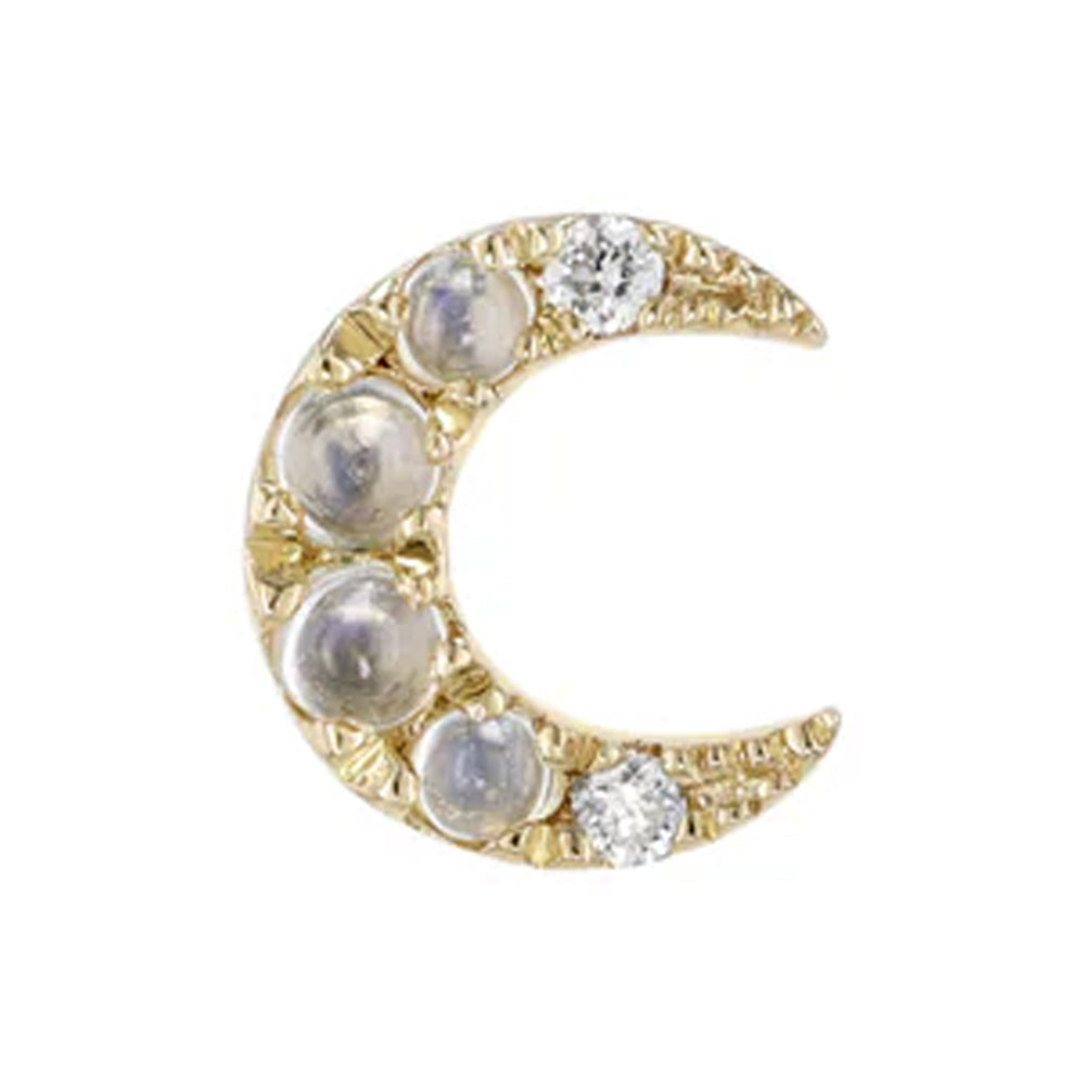 threadless: "Ayla" End in Gold with Moonstone & Diamonds