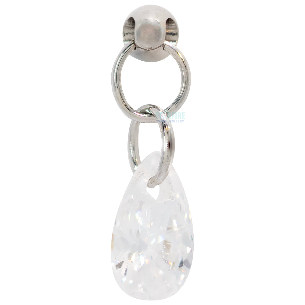 threadless: Titanium "Temptation" Pin with Dangle with CZ