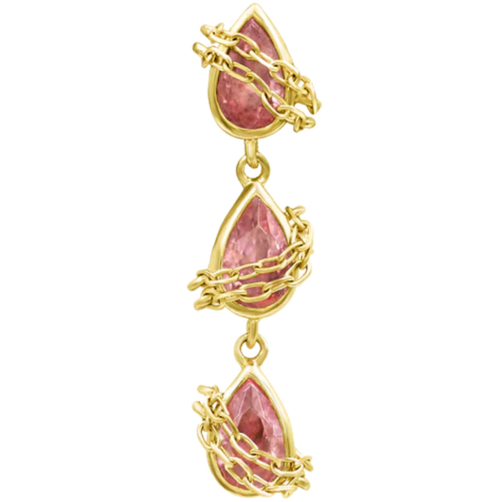 threadless: "Baddie" End in Gold with Pink CZ's