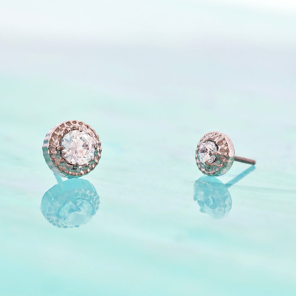 threadless: Titanium "Rosebud" Pin with CZ