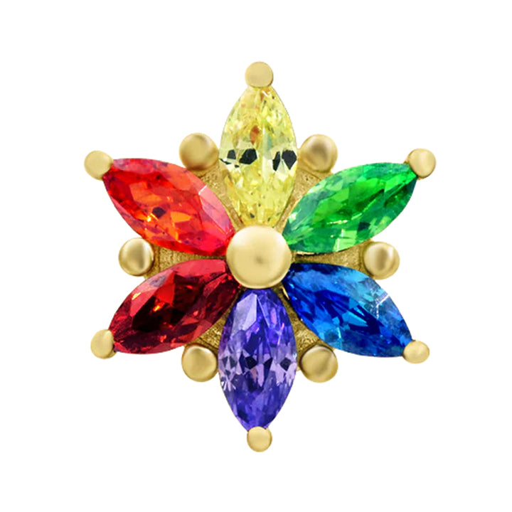 threadless: "Marsha" End in Gold with Rainbow CZ's