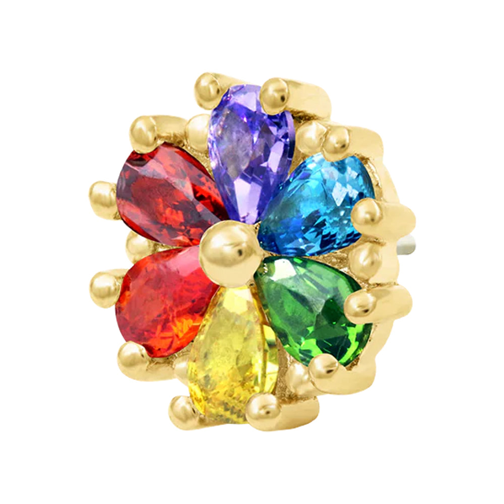 threadless: "Sylvester" End in Gold with Rainbow CZ's
