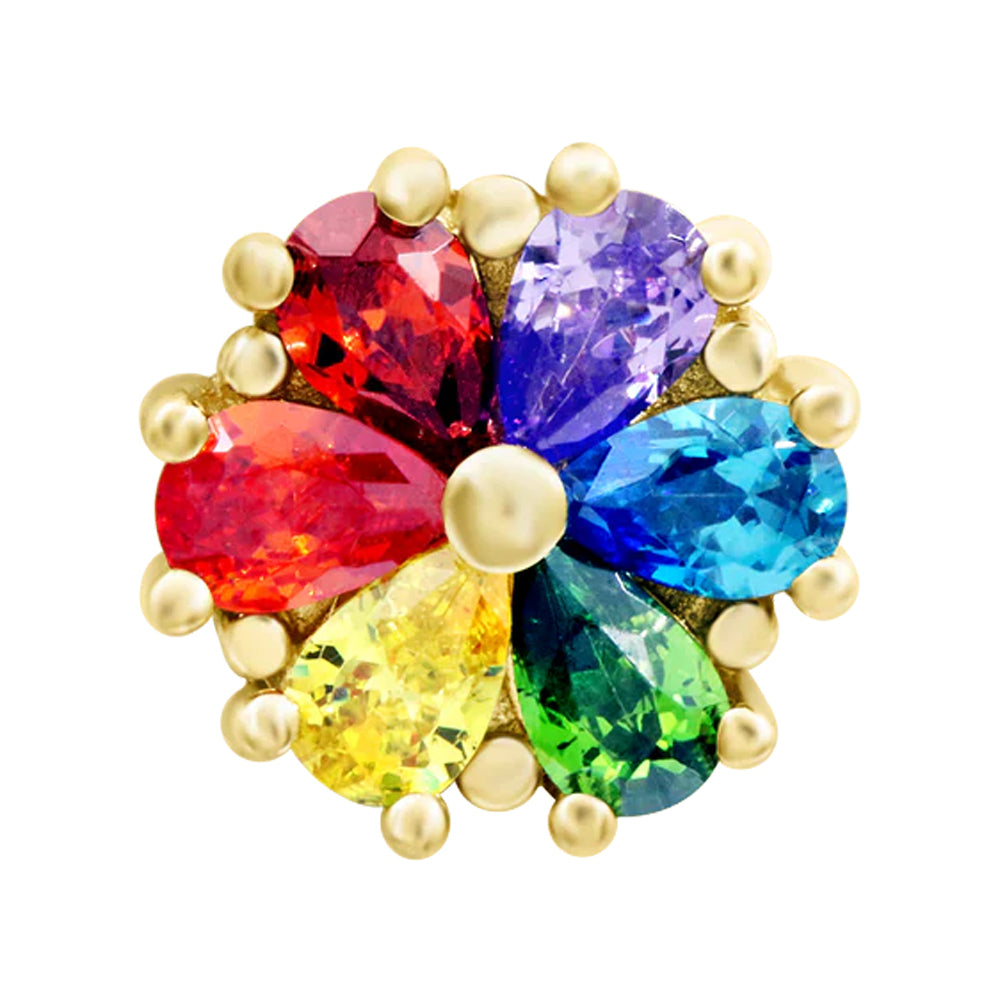 threadless: "Sylvester" End in Gold with Rainbow CZ's