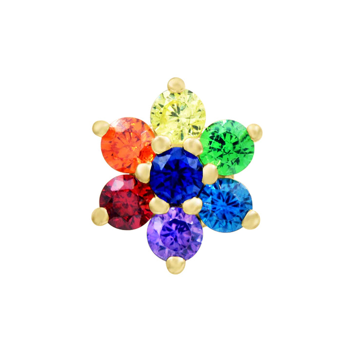 threadless: "Audre" End in Gold with Rainbow CZ's