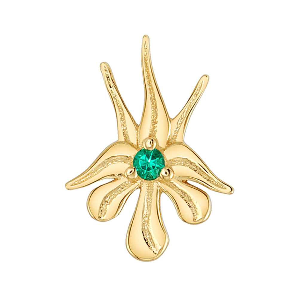 "O'Keefe 1" Threaded End in Gold & Platinum with Chatham Emerald