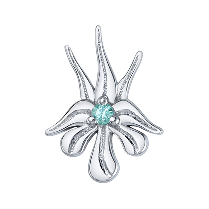 "O'Keefe 1" Threaded End in Gold & Platinum with Chatham Paraiba Spinel