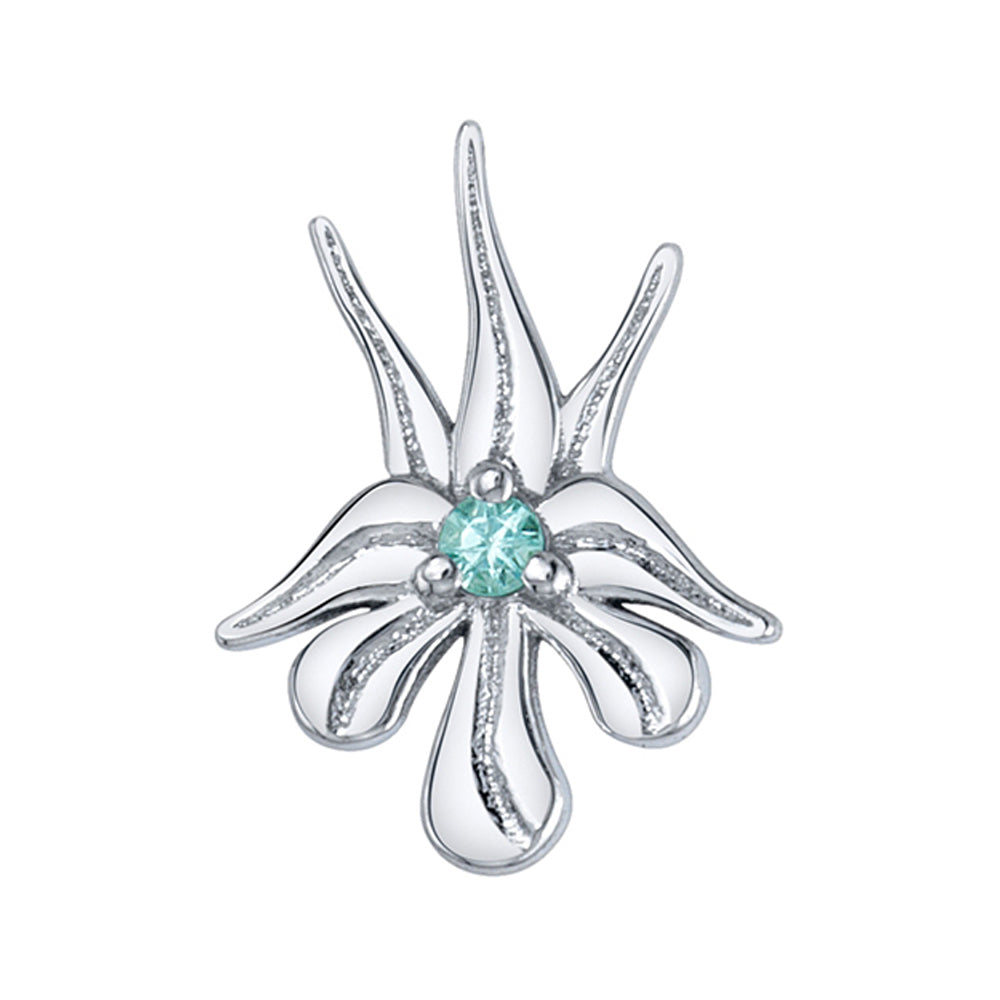 "O'Keefe 1" Threaded End in Gold & Platinum with Chatham Paraiba Spinel