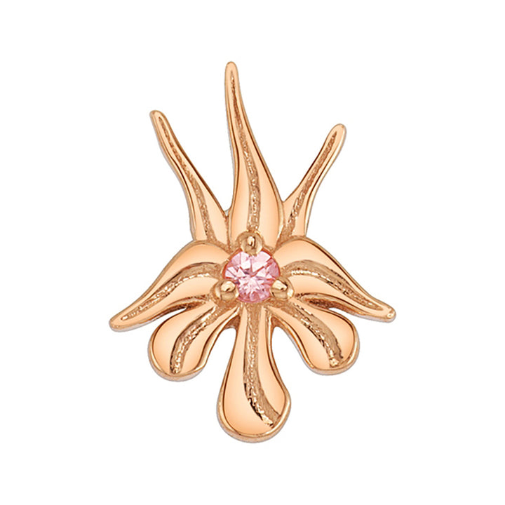 "O'Keefe 1" Threaded End in Gold & Platinum with Padparadscha Sapphire