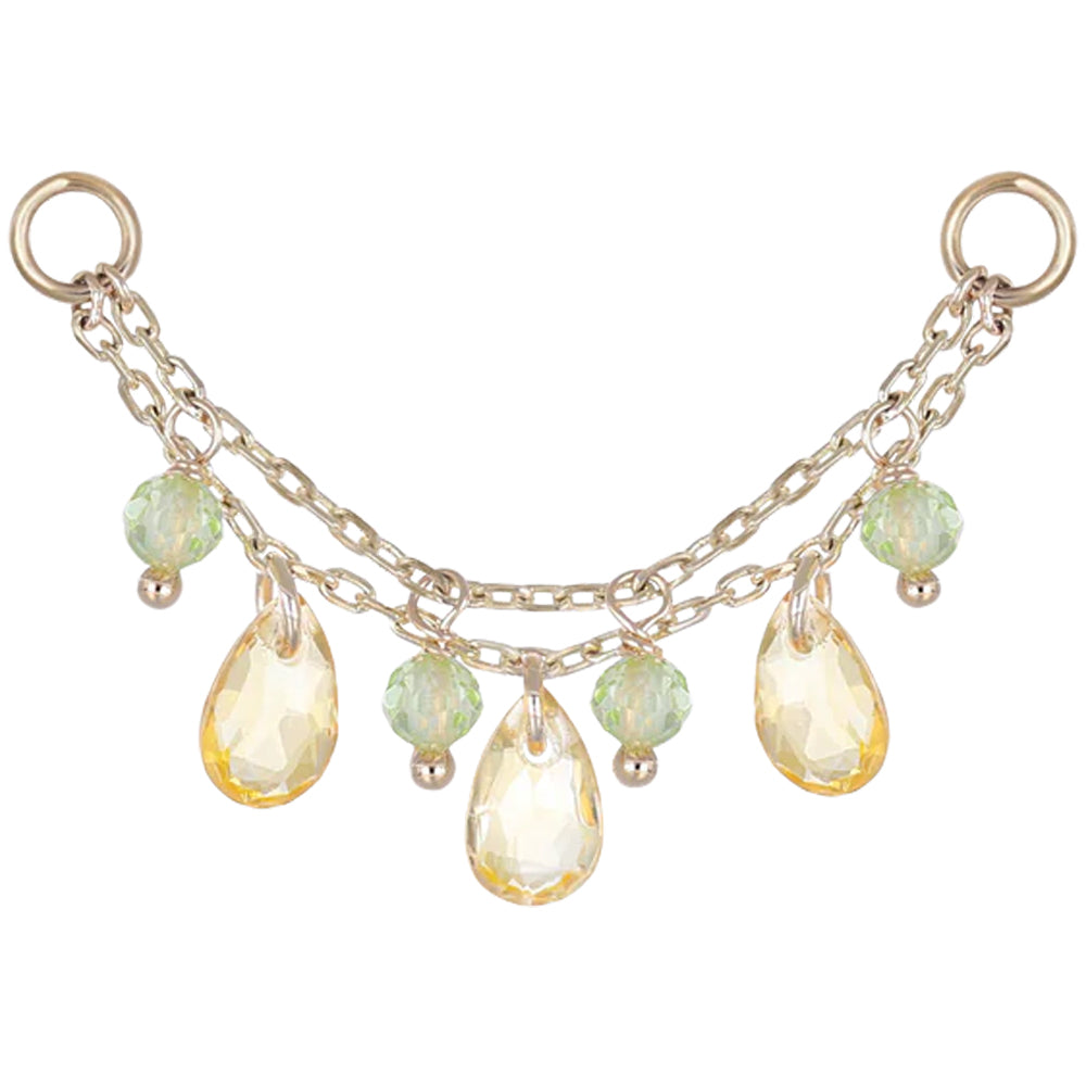 "Sonnet" Chain Attachment in Gold with Gemstones