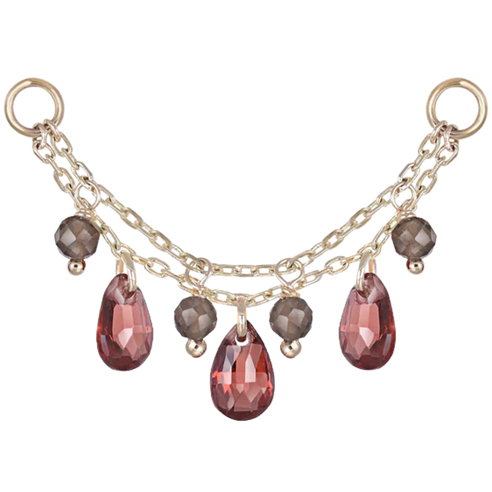 "Sonnet" Chain Attachment in Gold with Gemstones