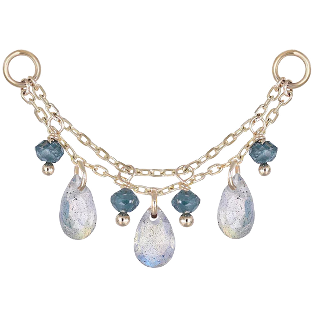 "Sonnet" Chain Attachment in Gold with Gemstones