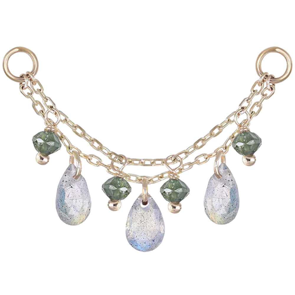 "Sonnet" Chain Attachment in Gold with Gemstones