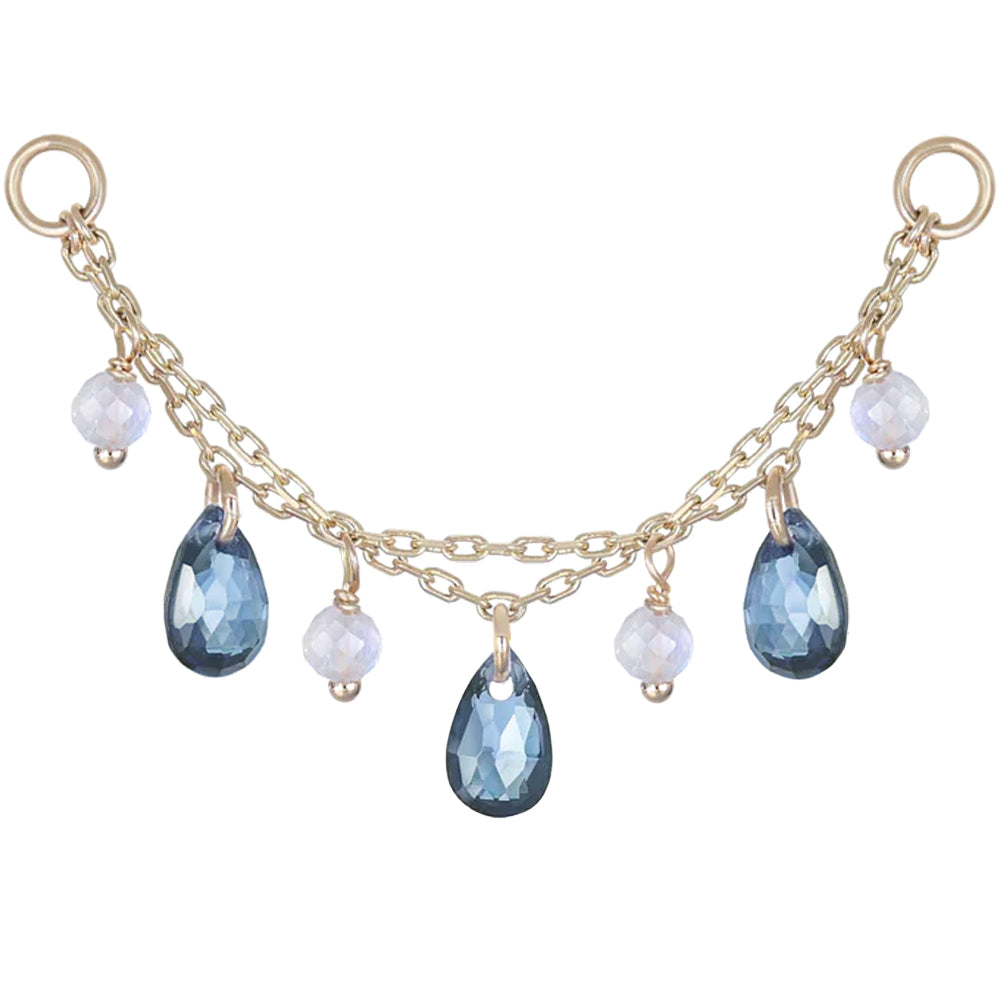 "Sonnet" Chain Attachment in Gold with Gemstones