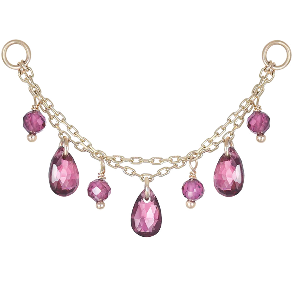 "Sonnet" Chain Attachment in Gold with Gemstones