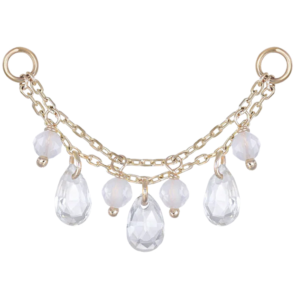 "Sonnet" Chain Attachment in Gold with Gemstones