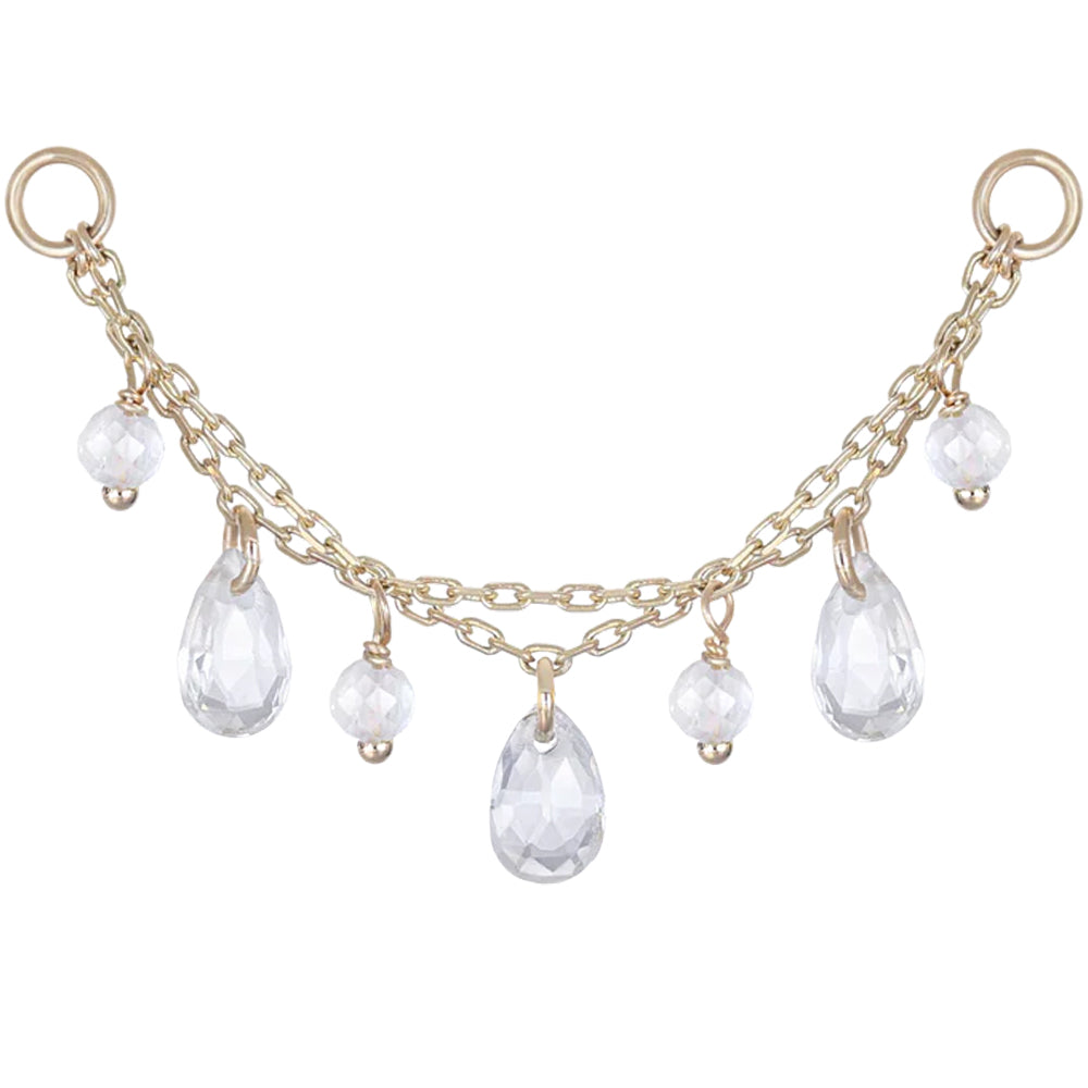 "Sonnet" Chain Attachment in Gold with Gemstones