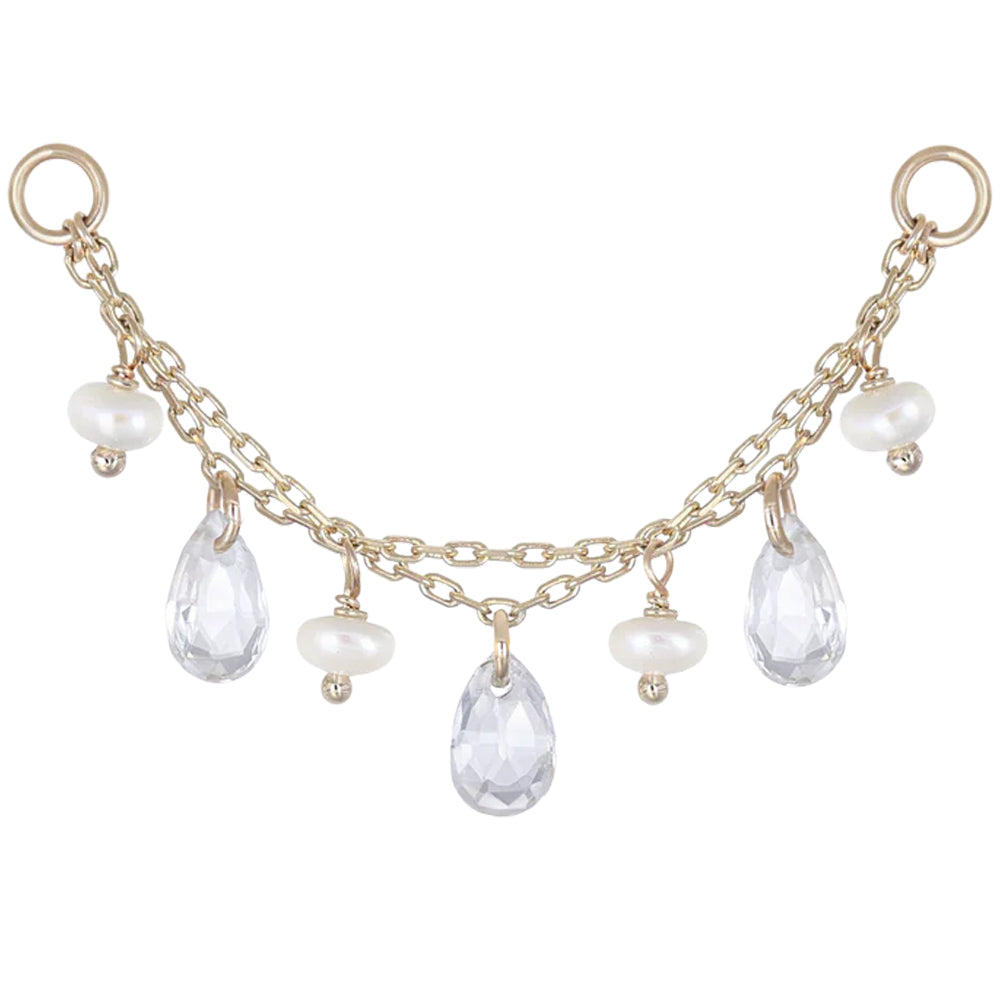 "Sonnet" Chain Attachment in Gold with Gemstones