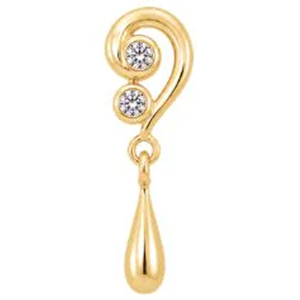 threadless: "Incanto" End with Dangle in Gold with CZ's