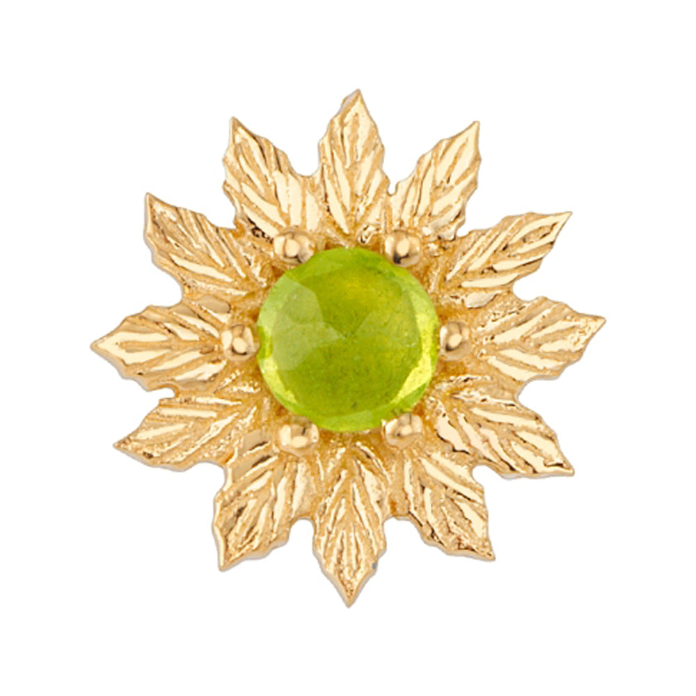 Large "Agrifola" Threaded End in Gold & Platinum with Reverse Set Vesuvianite