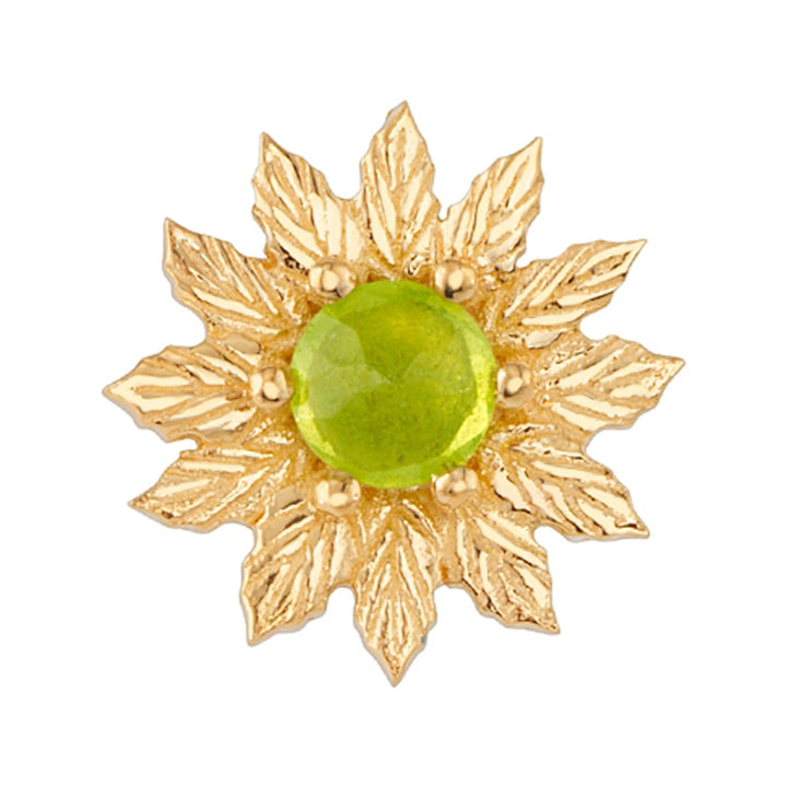 Large "Agrifola" Threaded End in Gold & Platinum with Reverse Set Vesuvianite