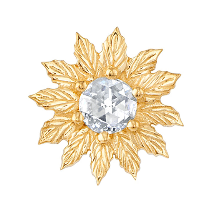 "Agrifola" Threaded End in Gold & Platinum with Rose Cut DIAMOND