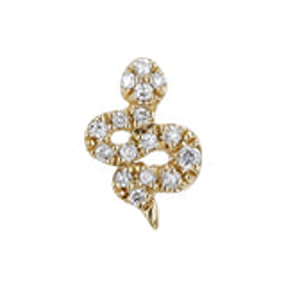 threadless: Full Pave Viper Mini End in Gold with Diamonds