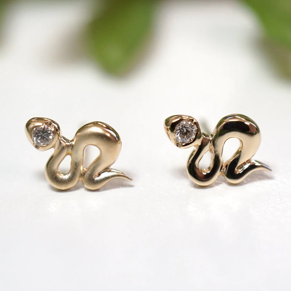 threadless: Viper Mini End in Gold with Genuine Gemstone