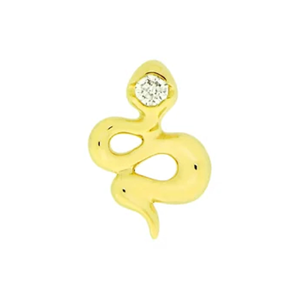 threadless: Viper Mini End in Gold with Genuine Gemstone