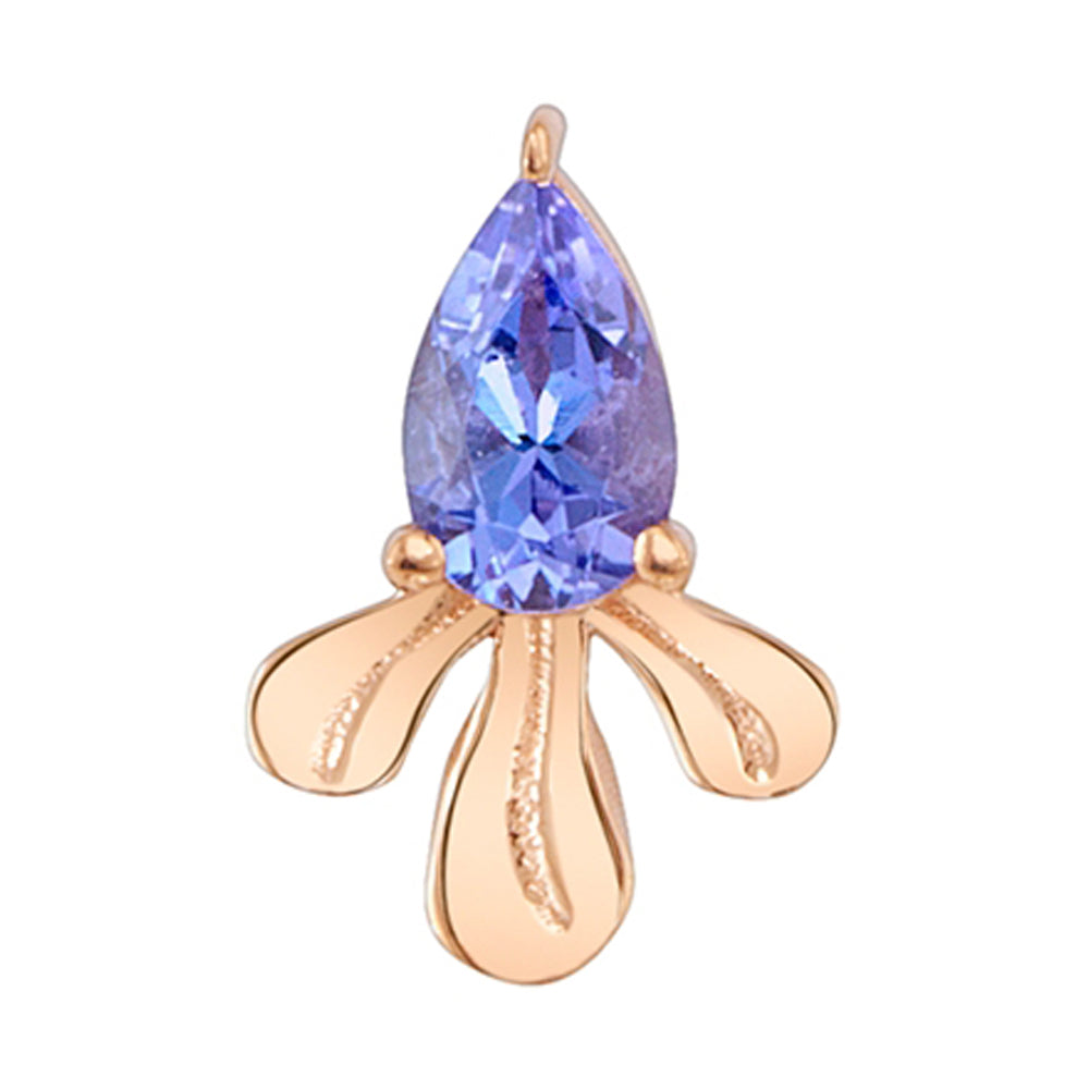 "Elegans" Threaded End in Gold & Platinum with Tanzanite