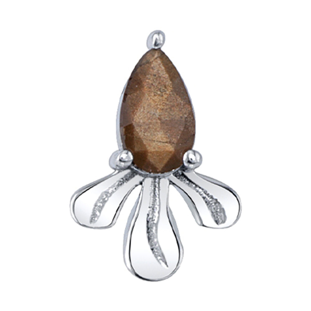 "Elegans" Threaded End in Gold & Platinum with Zawadi Sapphire