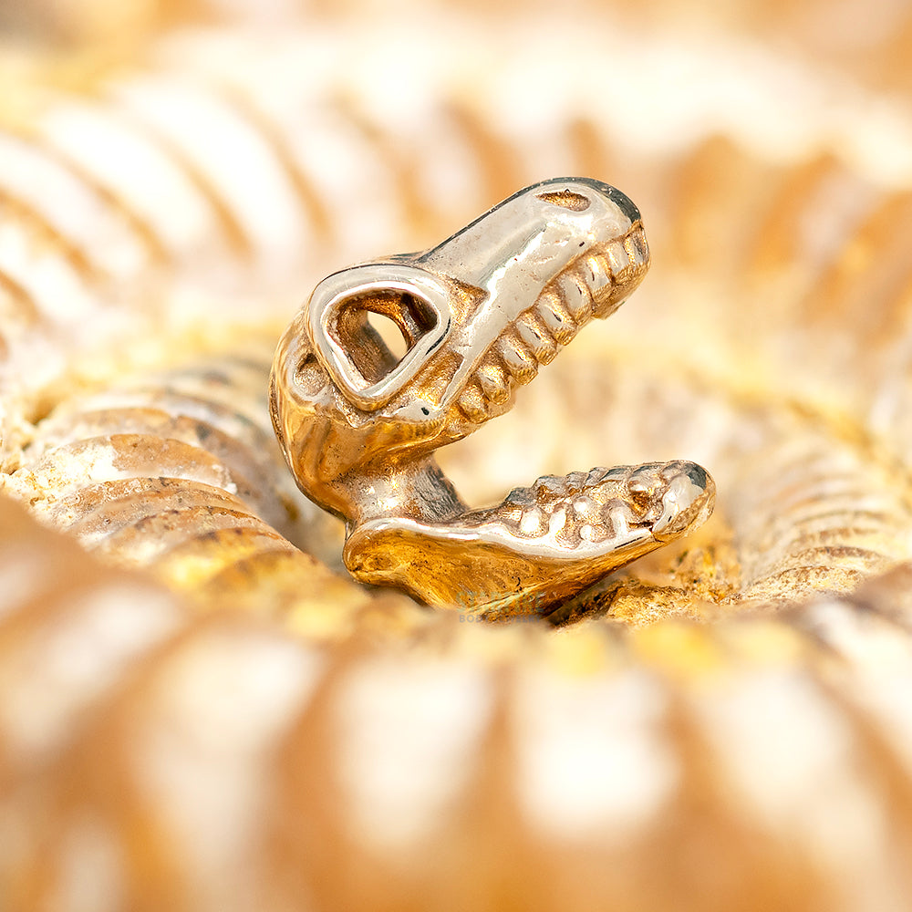 threadless: T-Rex Skull End in Gold