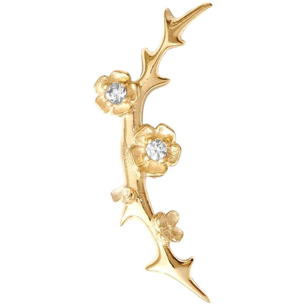 threadless: Cherry Blossom Pin in Gold with Gemstones