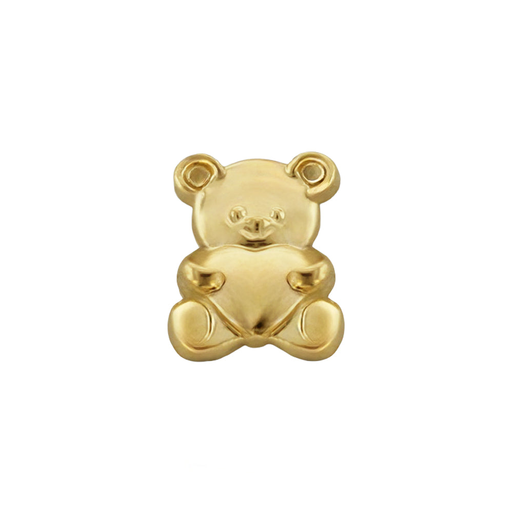 Teddy Bear Threaded End in Gold