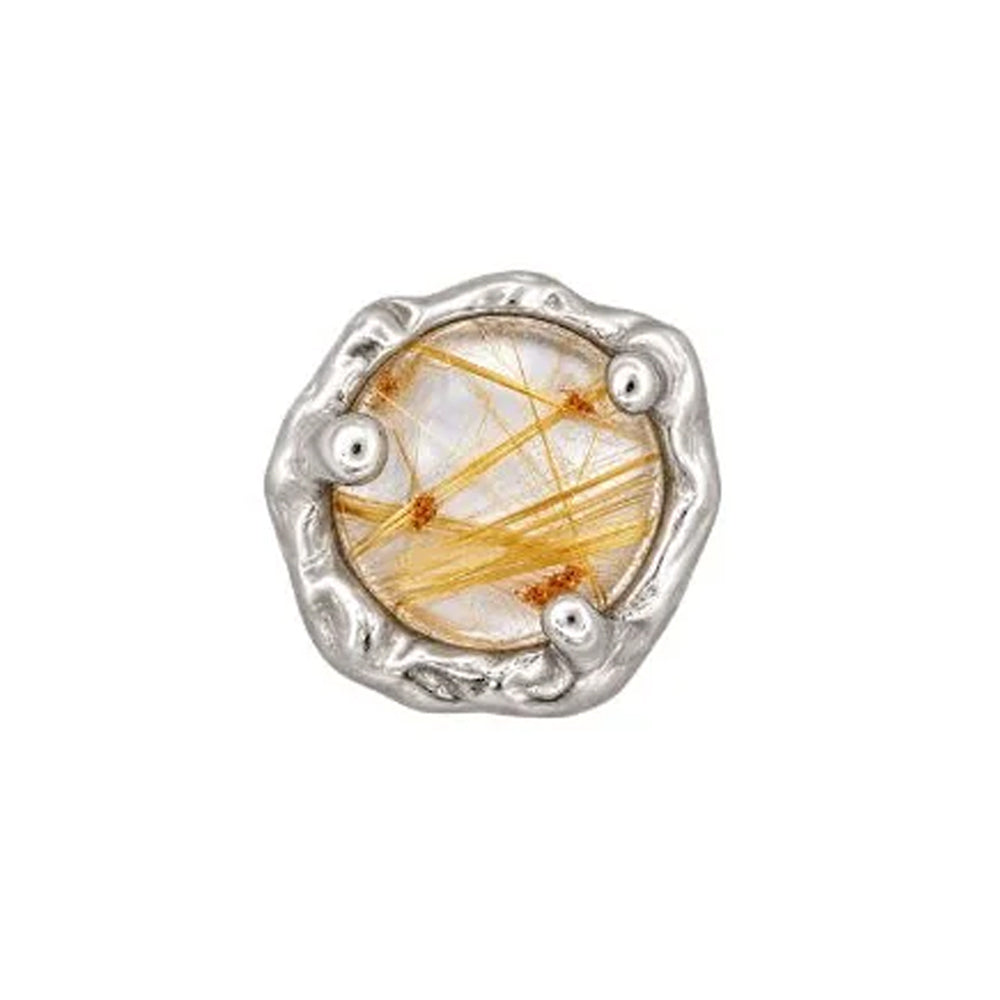 threadless: "Spirit" End in Gold with Rutilated Quartz