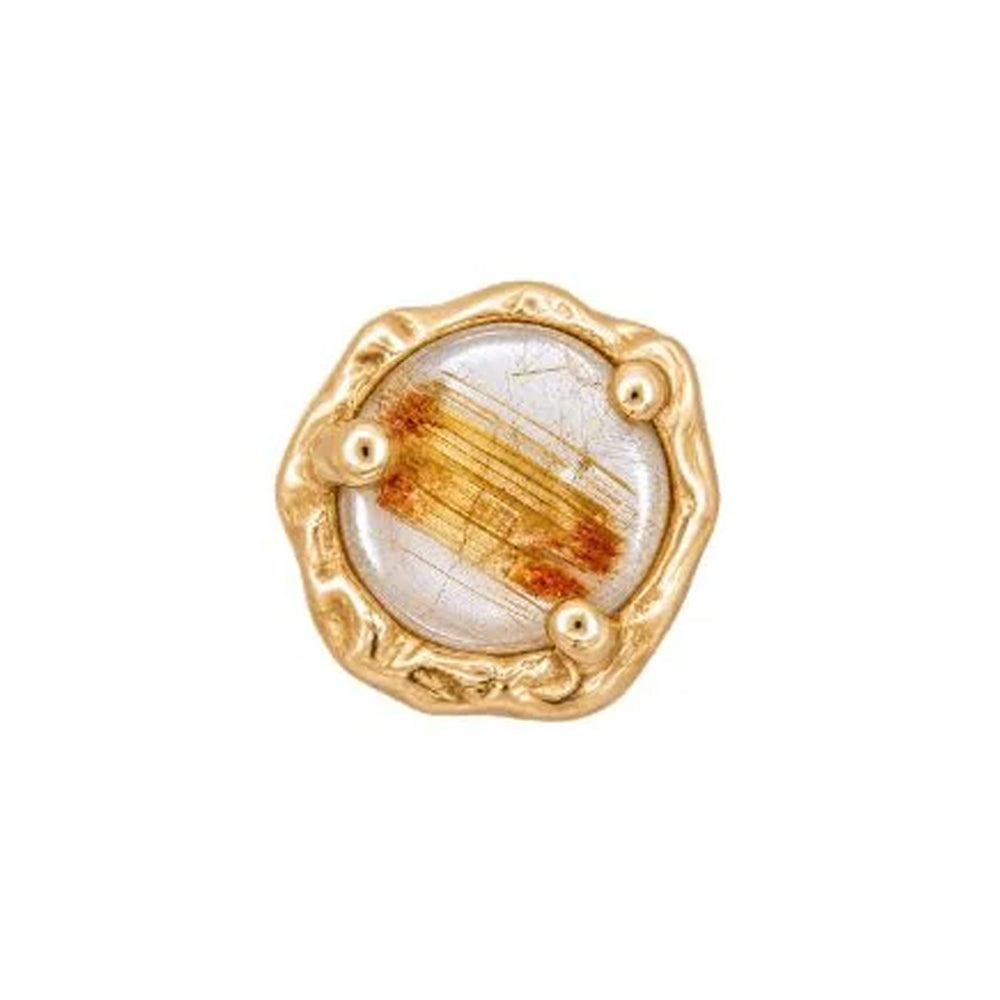 threadless: "Spirit" End in Gold with Rutilated Quartz