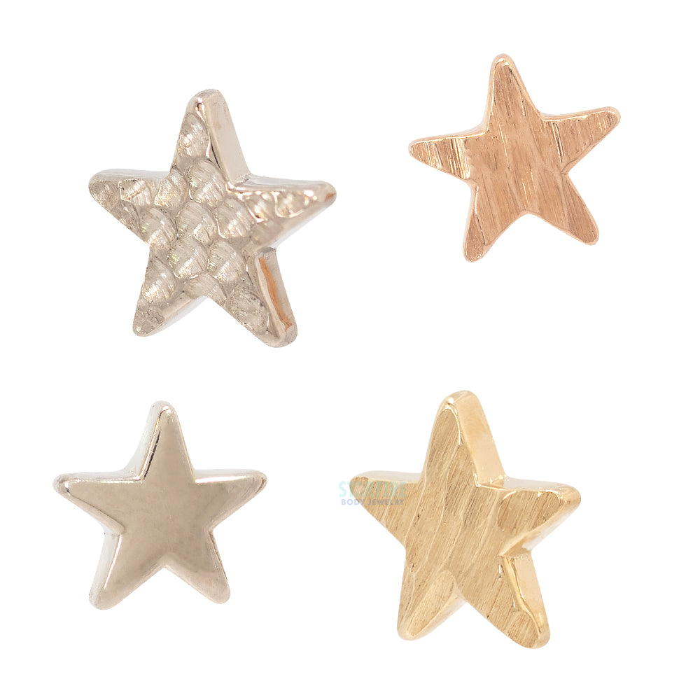 Star Hammered Finish Threaded End in Gold