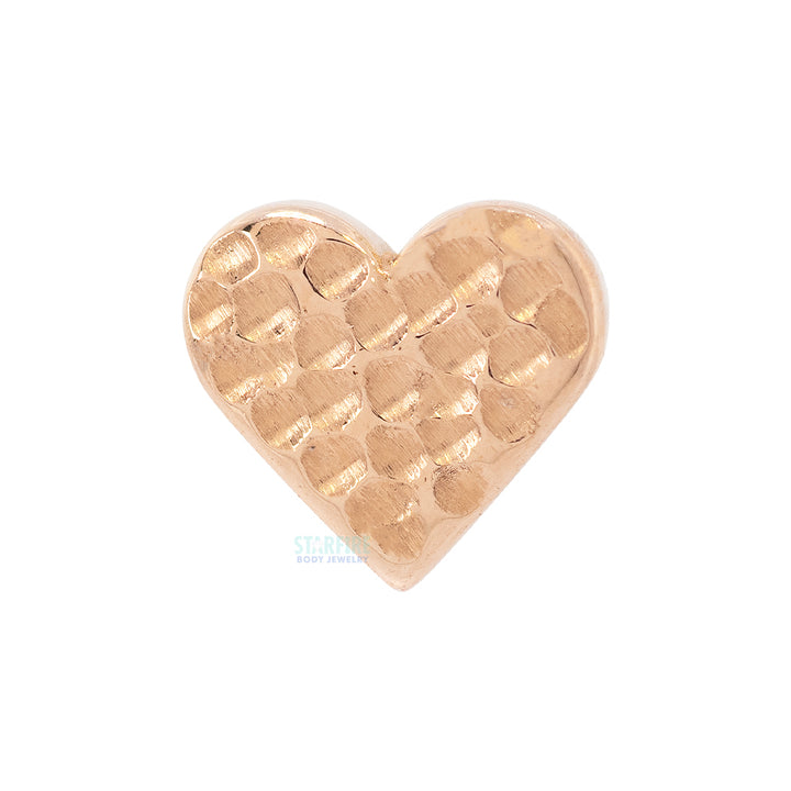 "Heart <3" Hammered Finish Threaded End in Gold
