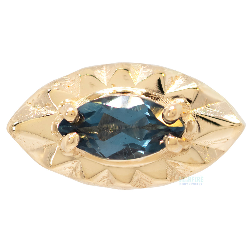 threadless: "Helio" End in Gold with London Blue Topaz