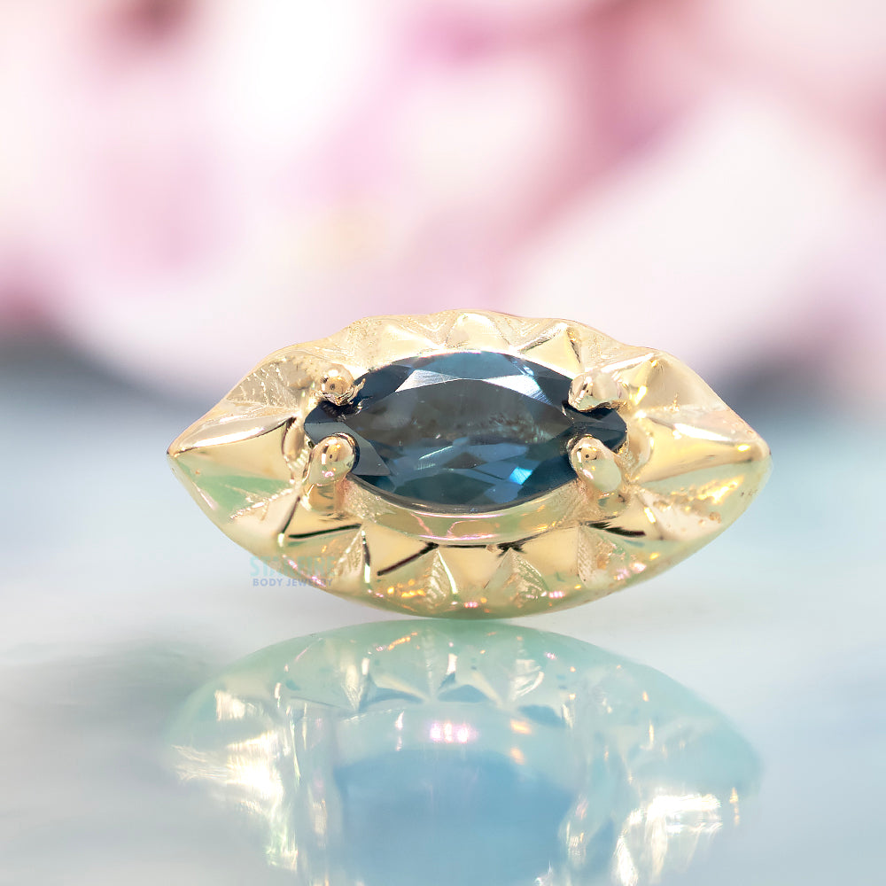 threadless: "Helio" End in Gold with London Blue Topaz