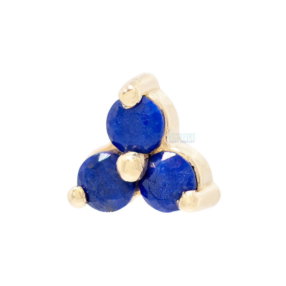Lapis Lazuli Trinity Threaded End in Gold