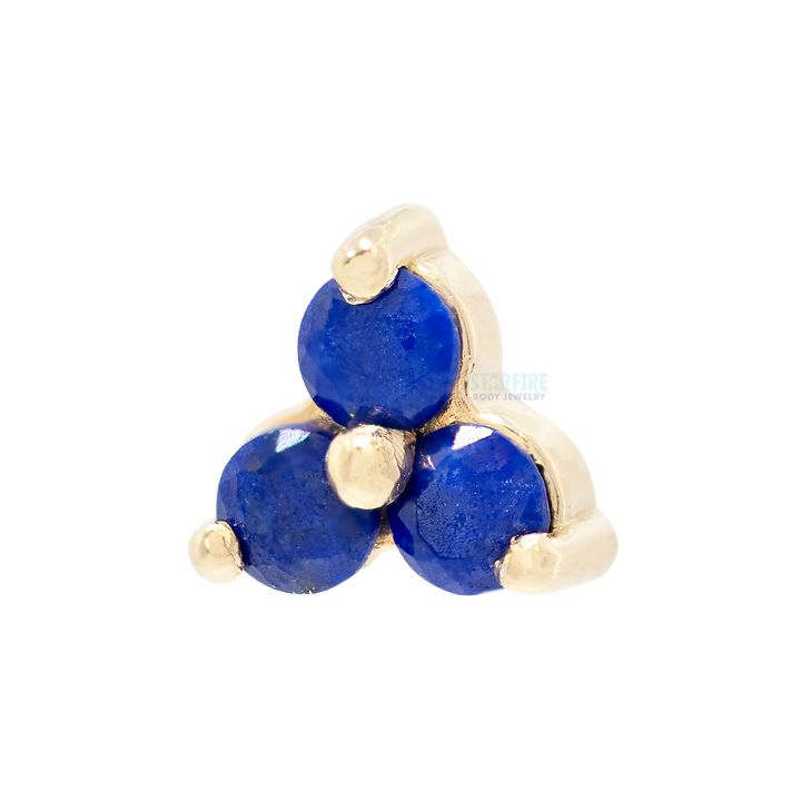 Lapis Lazuli Trinity Threaded End in Gold