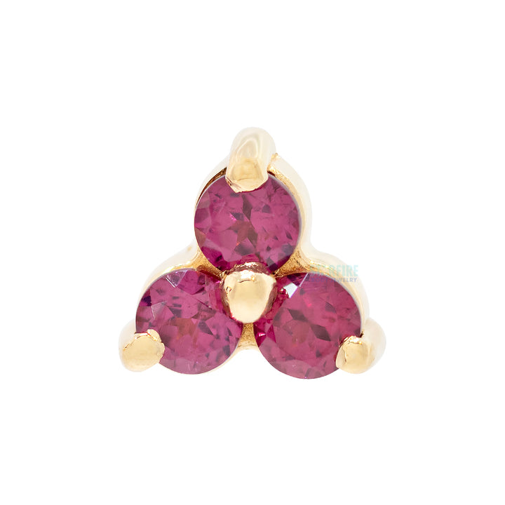 Umbalite Garnet Trinity Threaded End in Gold