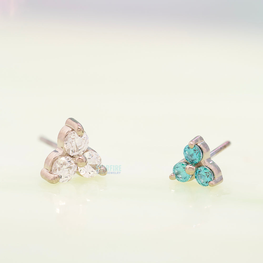 threadless: Faceted CZ's Trinity End in Gold
