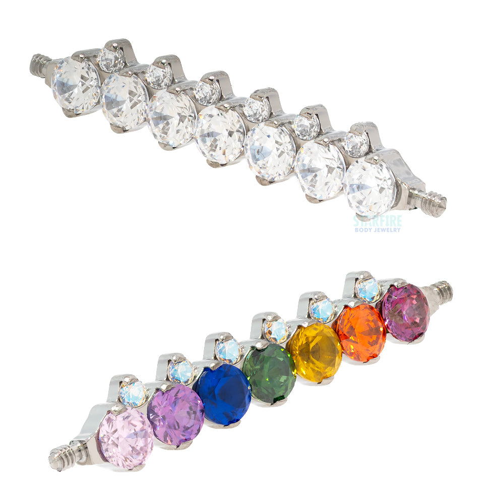 "Odyssey" Faceted Gem Orbit Bar Dual Threaded End