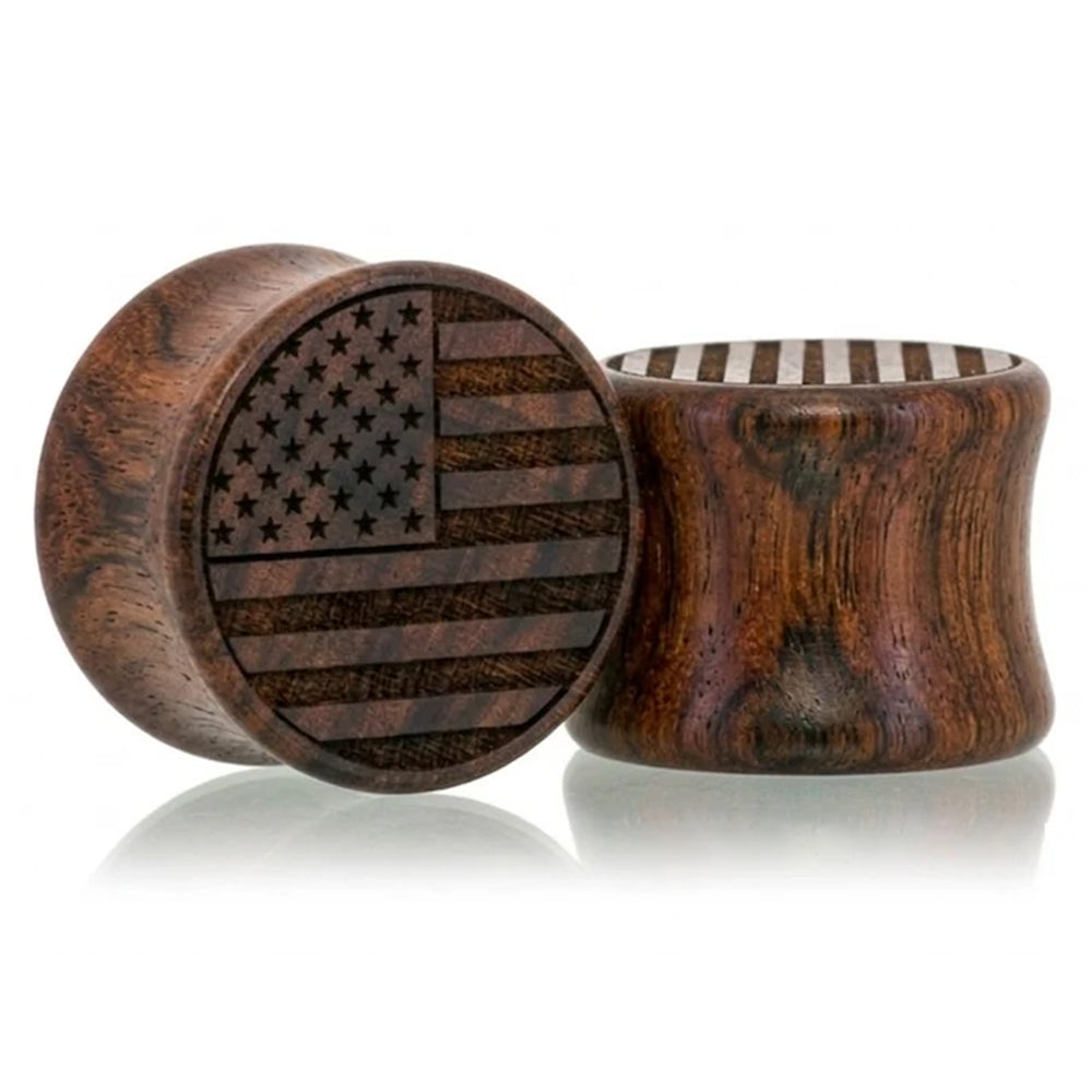 Stars & Stripes Wood Plugs