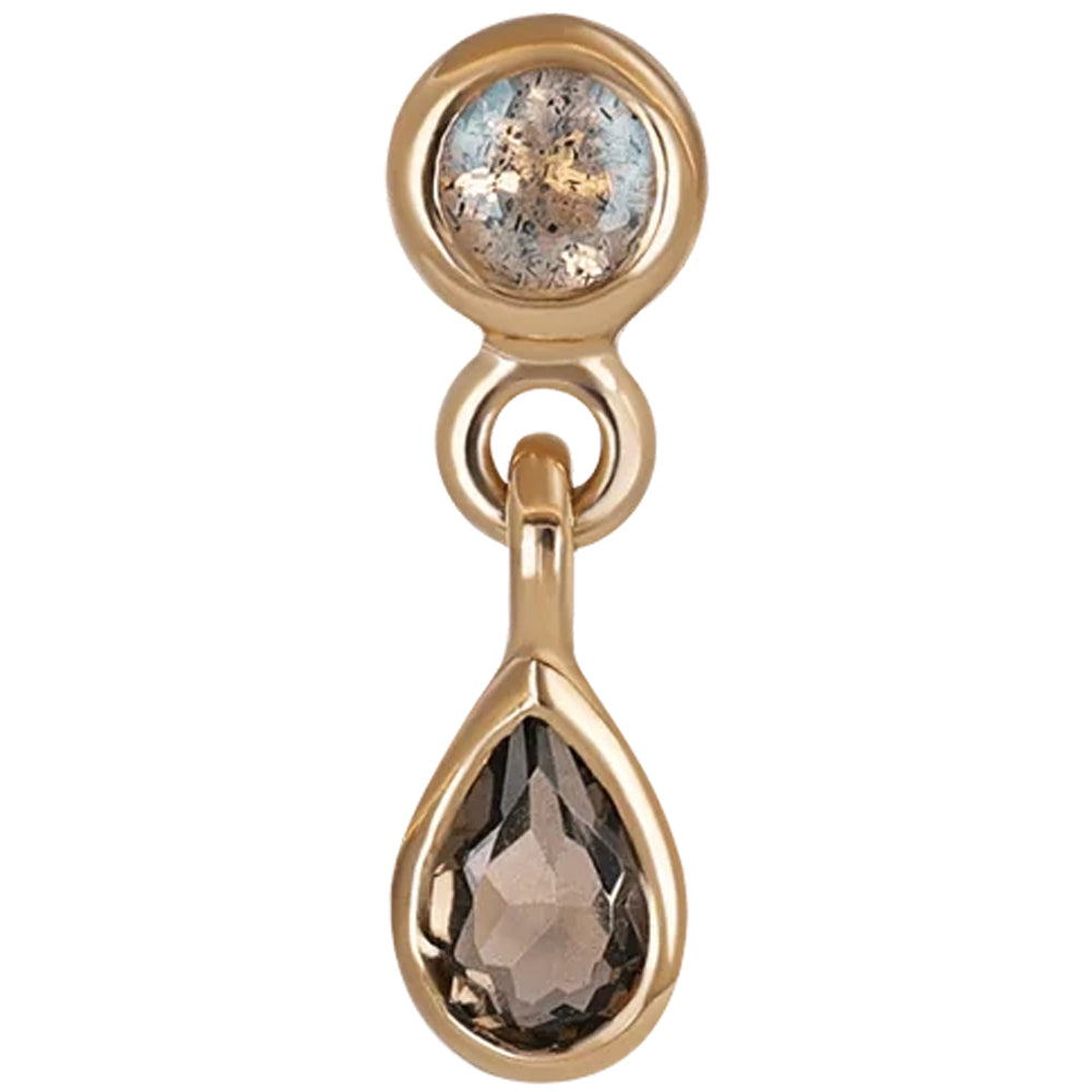 threadless: "Echo" End in Gold with Natural Gemstone