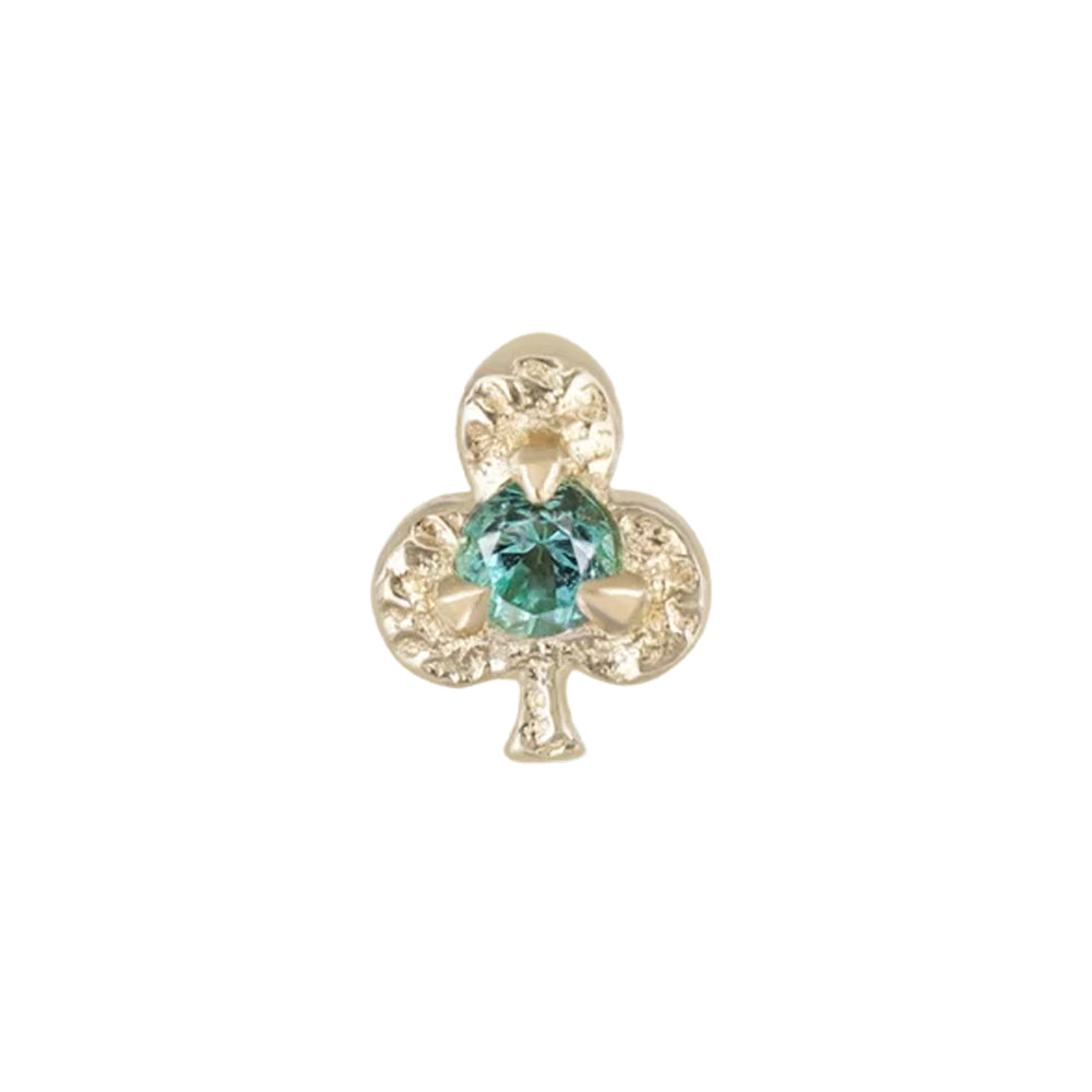 threadless: Club "Ace of Gems" End in Gold with Natural Gemstone